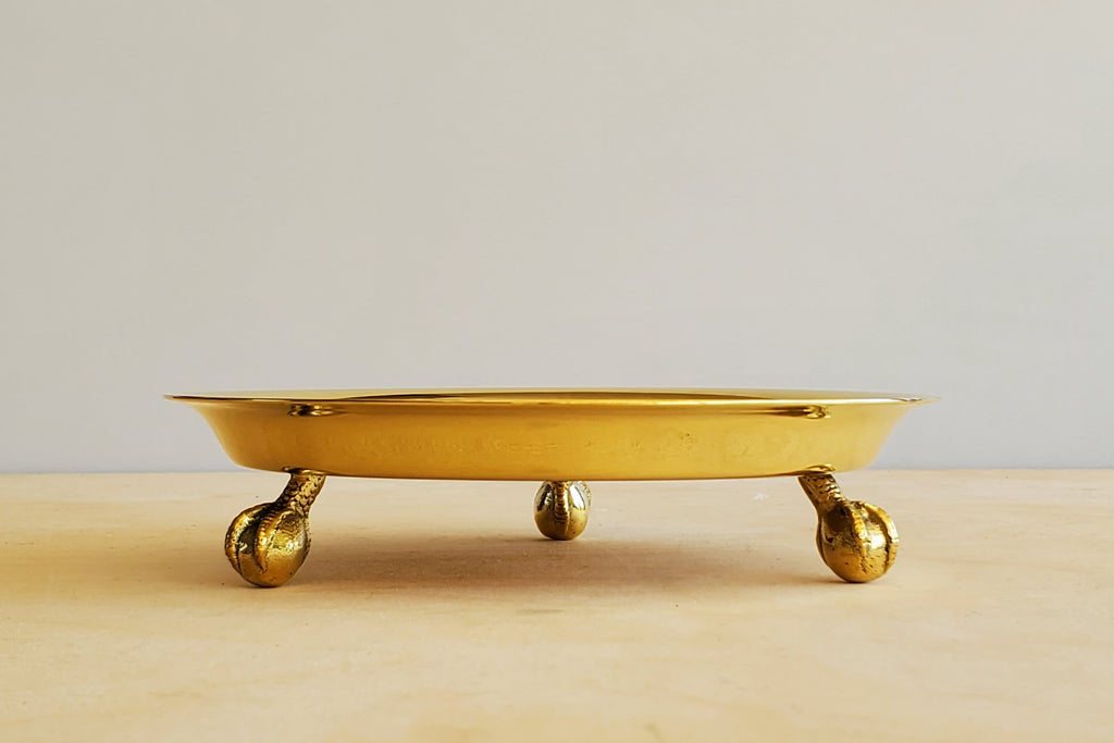 Skultuna Claw footed Tray in brass.