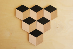 Table Tiles (Coasters) in plywood and a set of six (6).