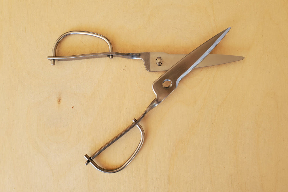 Toribe Kitchen Scissors in stainless steel from Japan.
