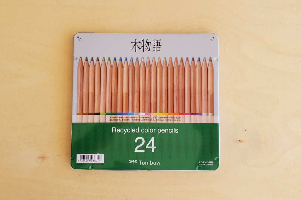 Tombow 24 Coloured Pencil Set with Roll-Up Pencil Case