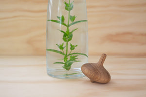 Alfredo Haberli water Carafe in glass with wood stopper.