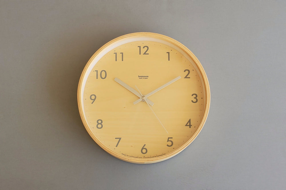 Japanese Plywood Wall Clock for use with two AA batteries.