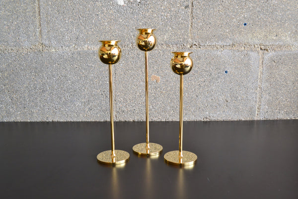 Brass Tulip Candle Holder Set of 3 | OK